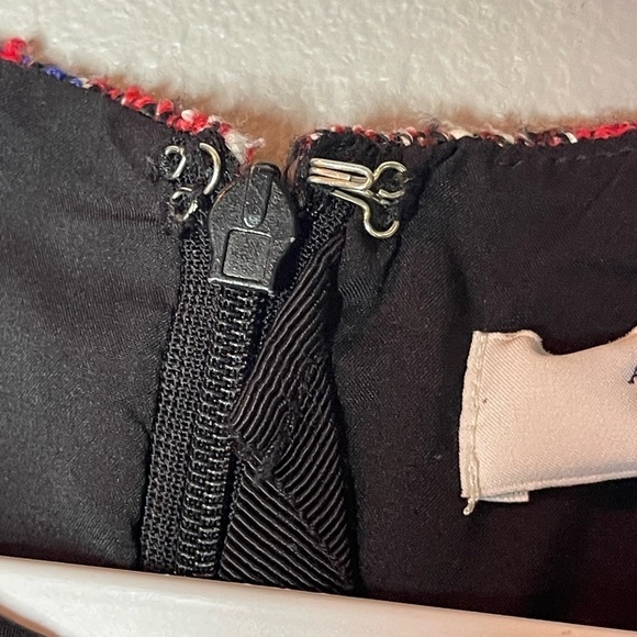 Adam Lippes Collective Women’s 10 Red Tweed Midi Sleeveless Sheath Dress - Picture 6 of 12